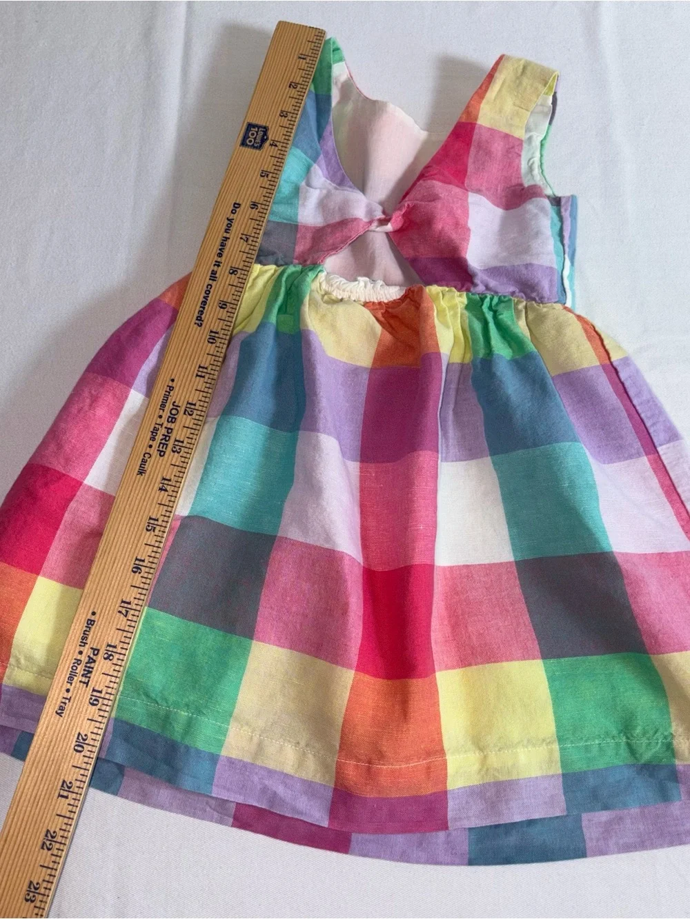Gap Colorful Rainbow Gingham Sleeveless Dress age 4 cotton